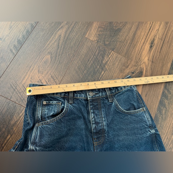 Free People We The Free Good Luck Mid-Rise Barrel Jeans Deep End Size 27 - Picture 10 of 12